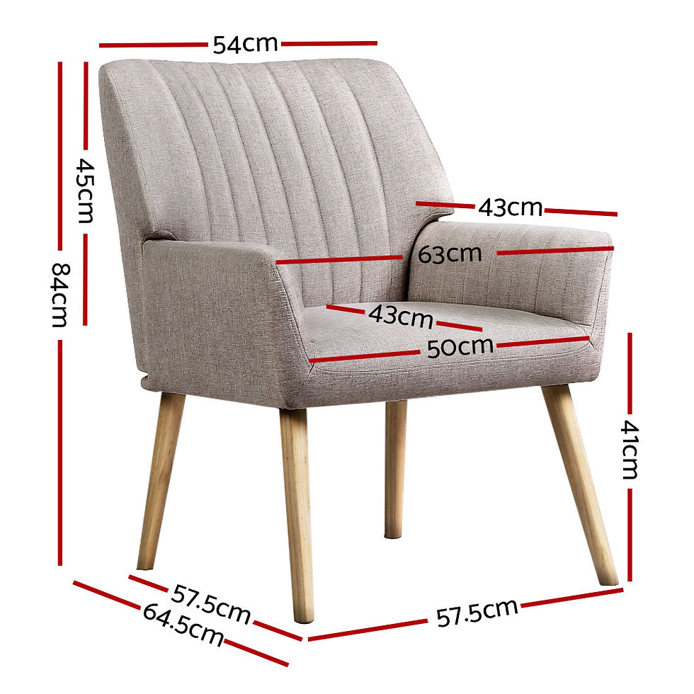 Thumbnail: Armchair Fabric Beige Sebastini