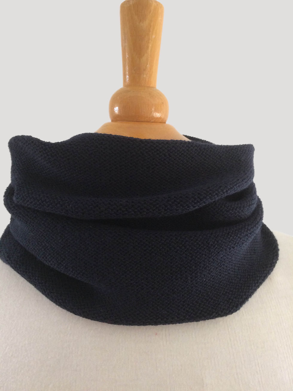 Dark Navy Hand Crafted Snood in 100% Merino Wool