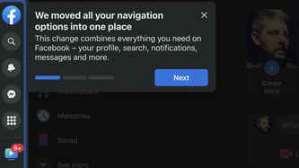 Facebook está testando um novo layout no desktop