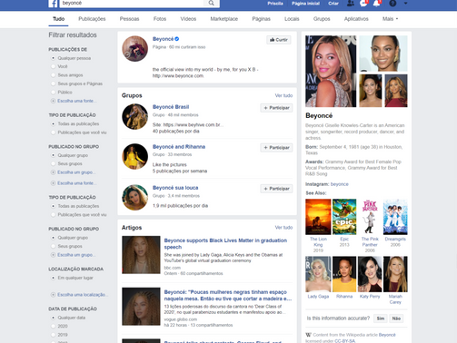 Facebook mostra resultados da Wikipedia em pesquisas na plataforma