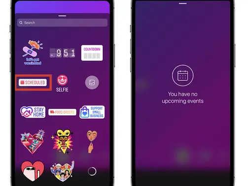 Instagram amplia seu teste do novo adesivo âProgramadoâ, de agendamento de eventos