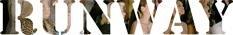 graphic using the word runway with the Lloyd Klein front row image in the background