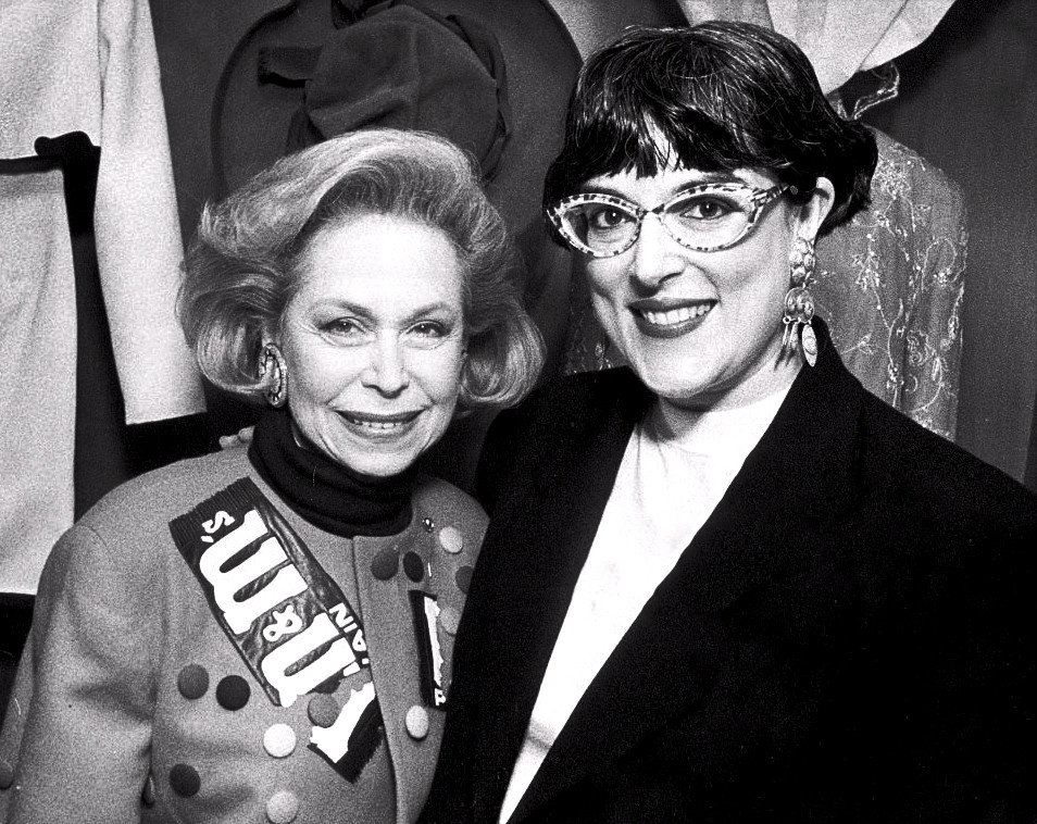 Lynn Manulis in black and whtie photo on left