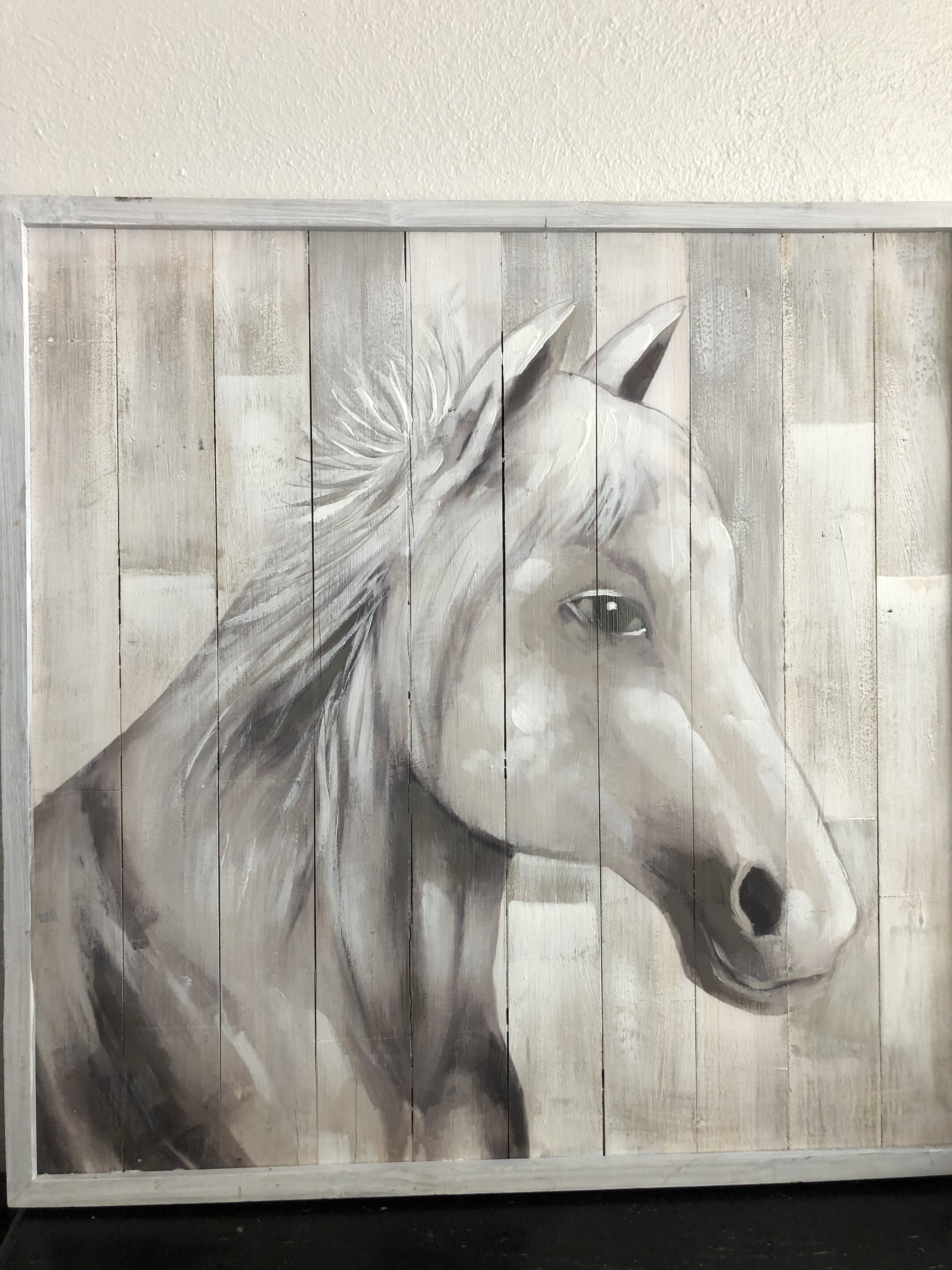 Horse painting on wood