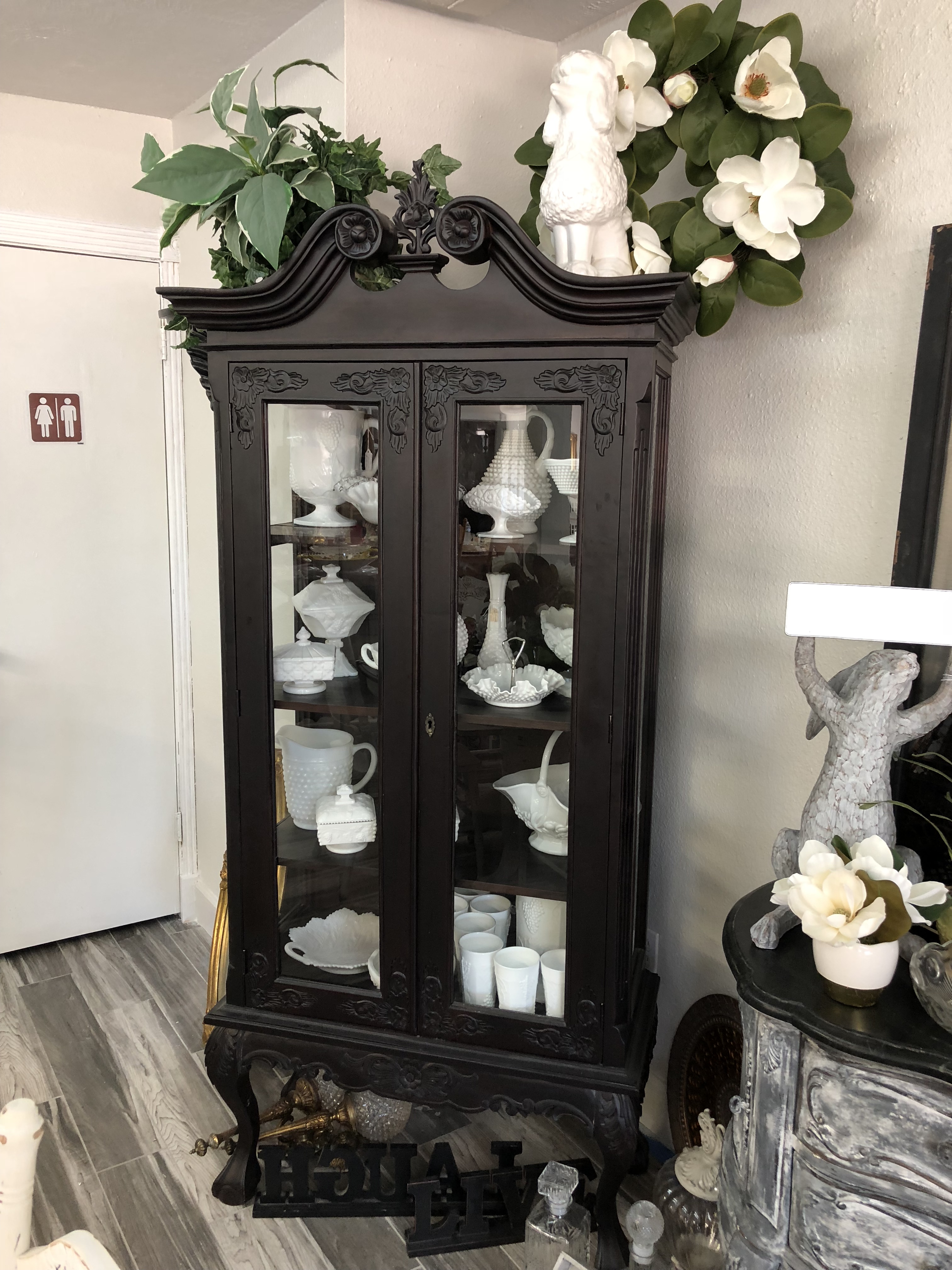 Black curio cabinet