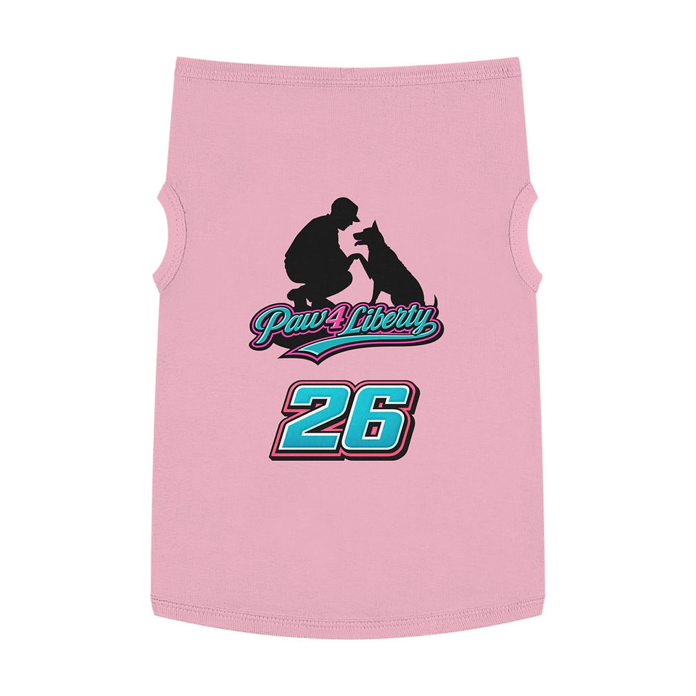 Thumbnail: Paw4Liberty 26 Pet Tank Top | Dog Silhouette, Racing Number