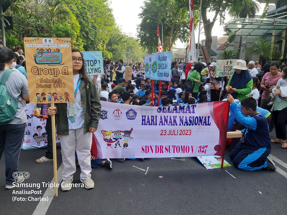 Suasana Hari Anak Nasional saat acaracar free day
