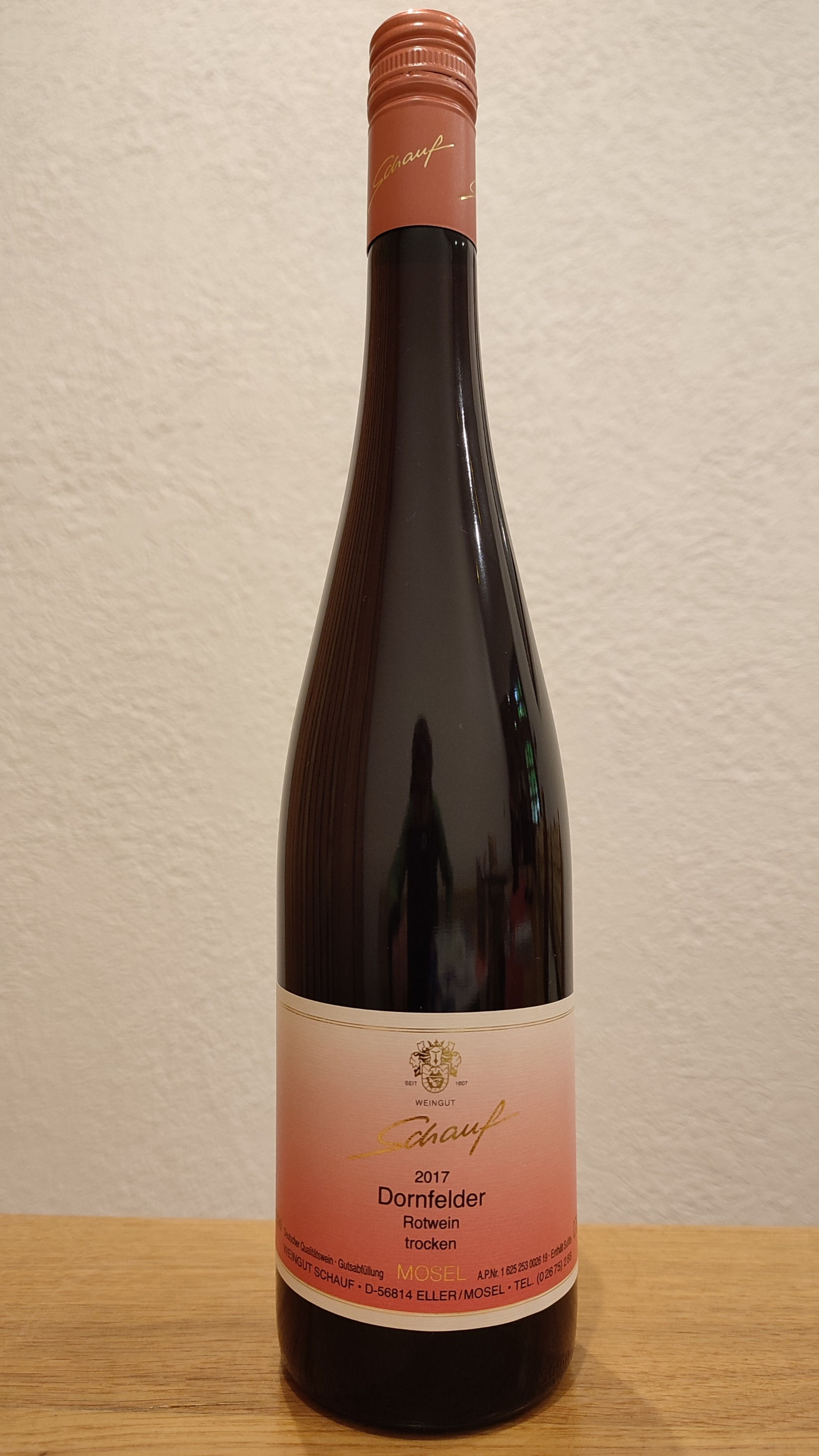 2017er Dornfelder QbA., trocken