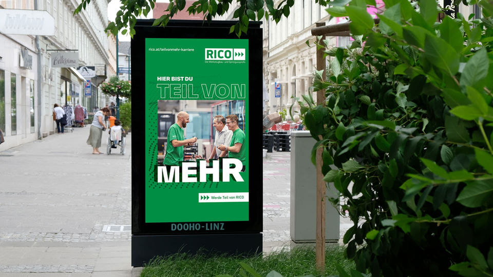 Citylight der Employer Branding Kampagne RICO