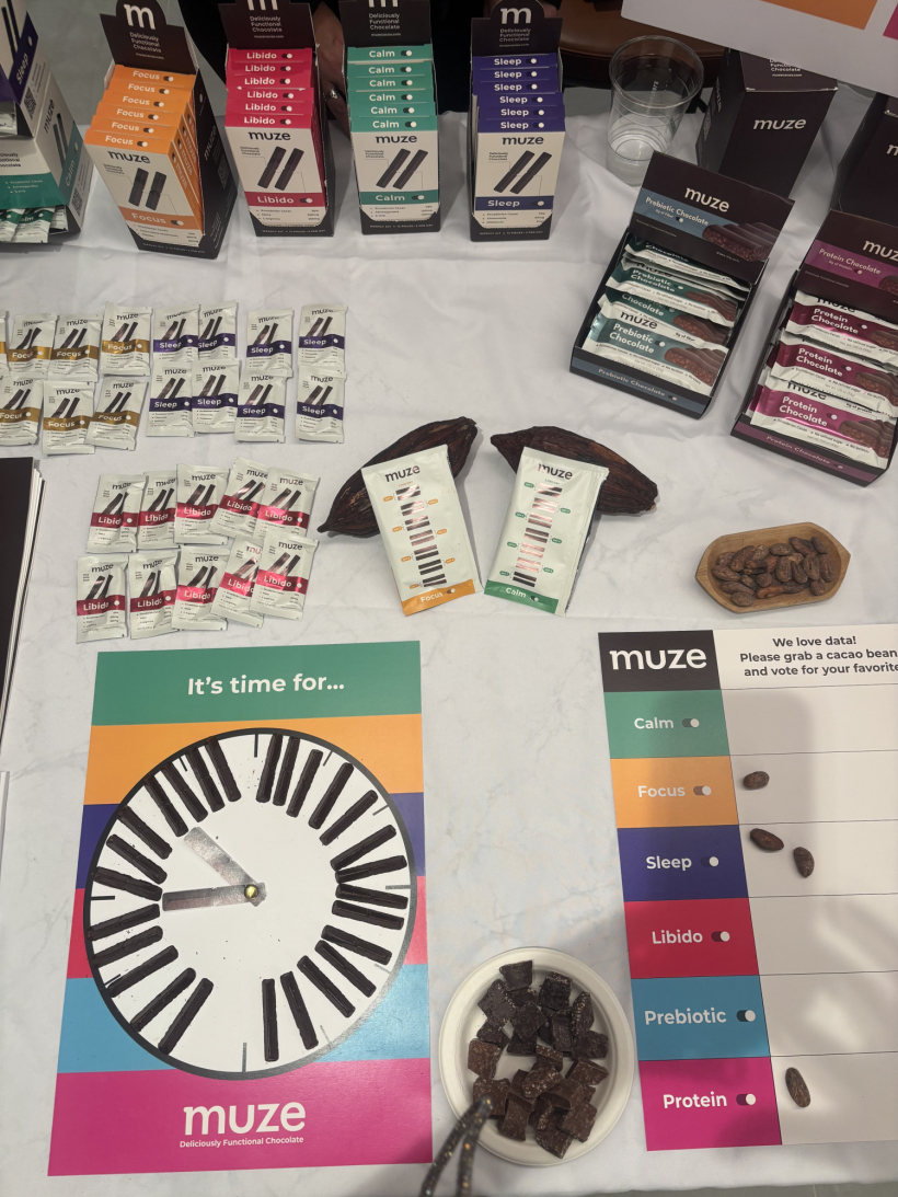 Productos de Muze, la empresa fundada por las ecuatoriana Carolina y Gabriela Pozo en Estados Unidos, que elabora chocolate funcional a partir de cacao fino de aroma. ecuatoriano y lo posiciona en el mercado internacional.Selene Cevallos