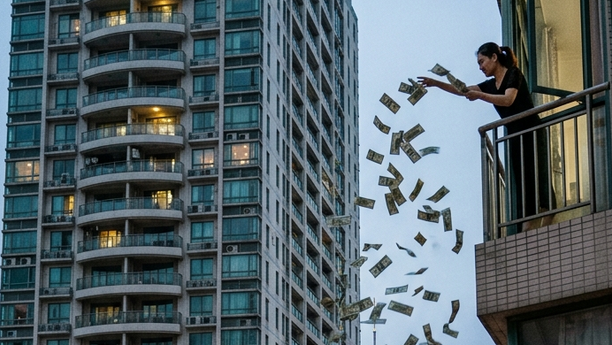 Mujer lanza 250.000 dólares por la ventana tras una crisis