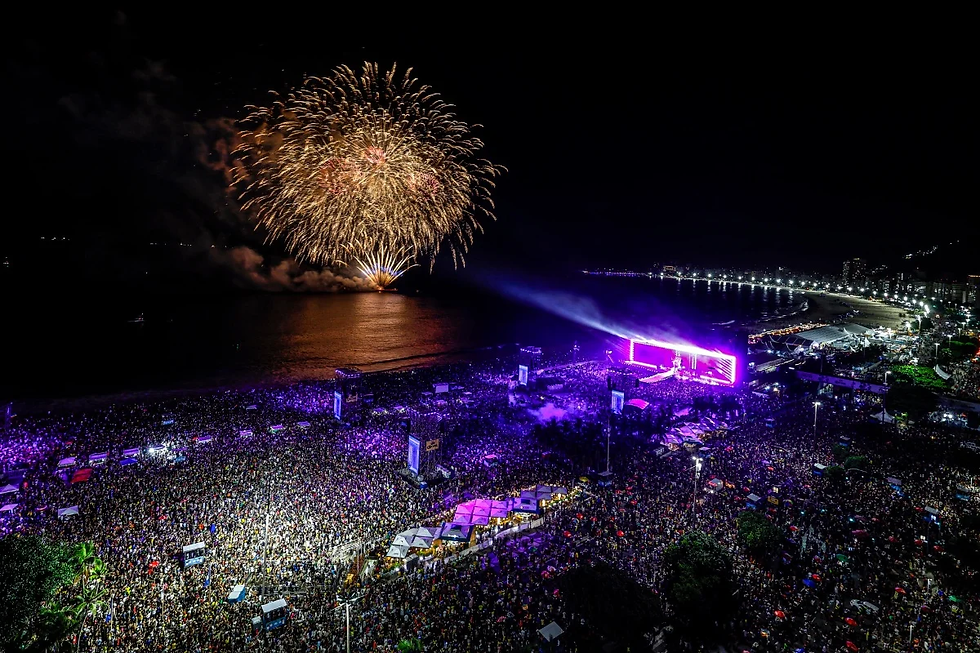 Vista panorámica del concierto de Shakira en Copacabana. Foto: EFE