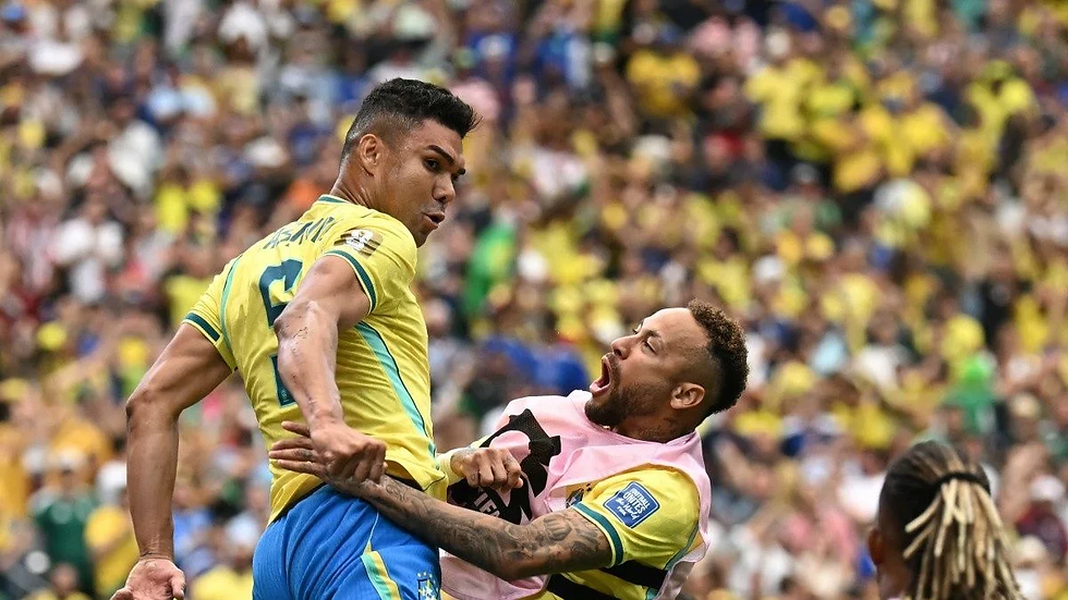 Casemiro celebrando su gol.