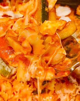 Roasted Zucchini Bowtie Pasta Bake