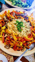 Roasted Sweet Peppers & Mushrooms over Quinoa
