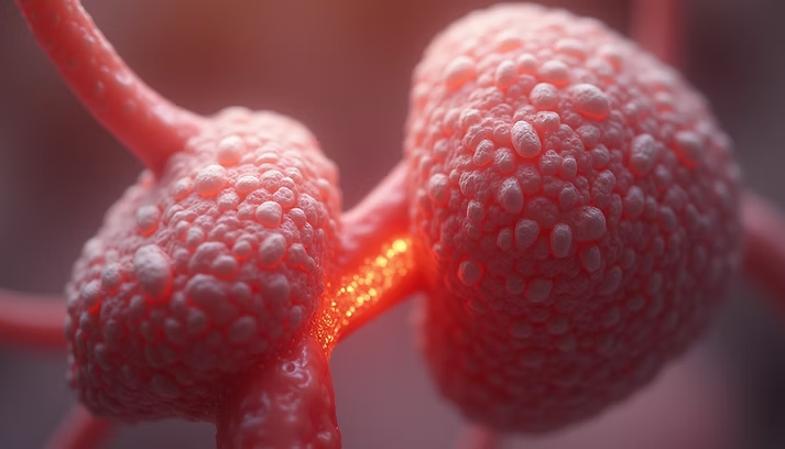 Diagram showing adrenal glands and hormone pathways