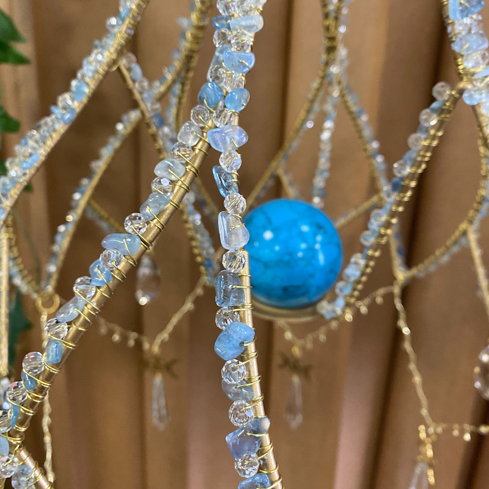 Thumbnail: Aquamarine Lampshade Crystal Suncatcher