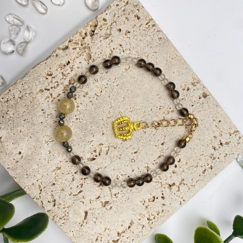 Smokey Quartz & Golden Healer Bracelet