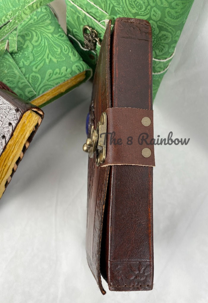 Thumbnail: Dream Catcher India Handmade Embossed Leather Journal Brown