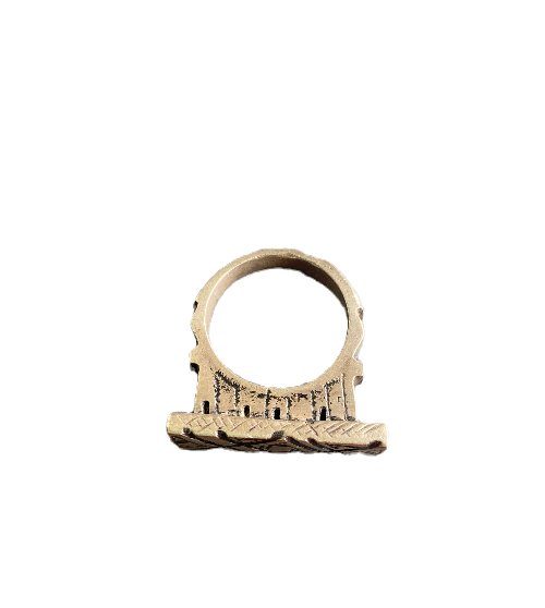 Thumbnail: Tuareg Rectangle Black Enameled Silver Ring