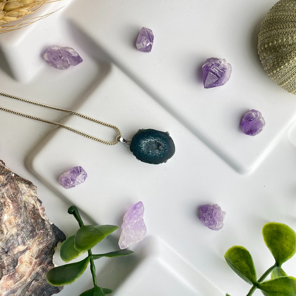 Thumbnail: Mexico Tabasco Agate Geode Sterling Silver Pendant