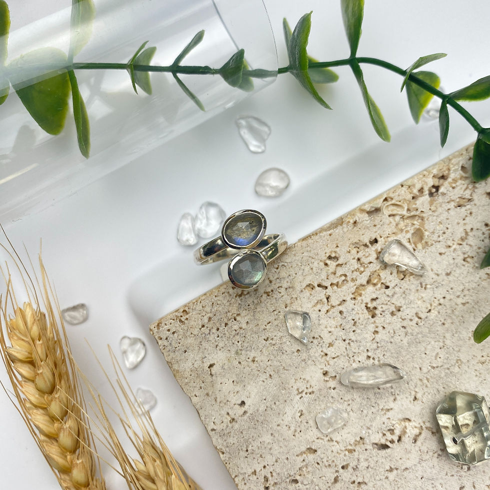 Labradorite Rose Cut Sterling Silver Ring