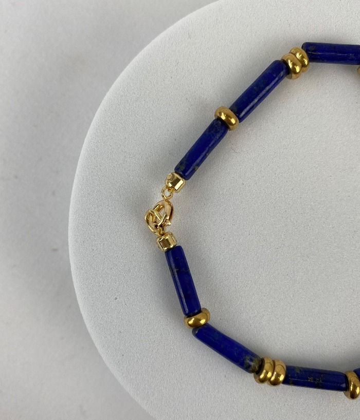 Thumbnail: Octagon Lapis Lazuli Necklace & Bracelet