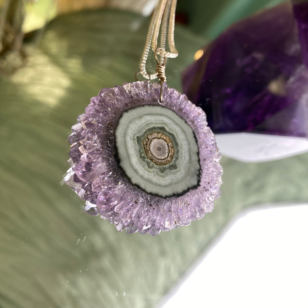 Amethyst Stalactite Slice Pendant