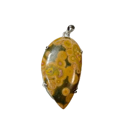 Thumbnail: Pear Drop Ocean Jasper Silver Pendant