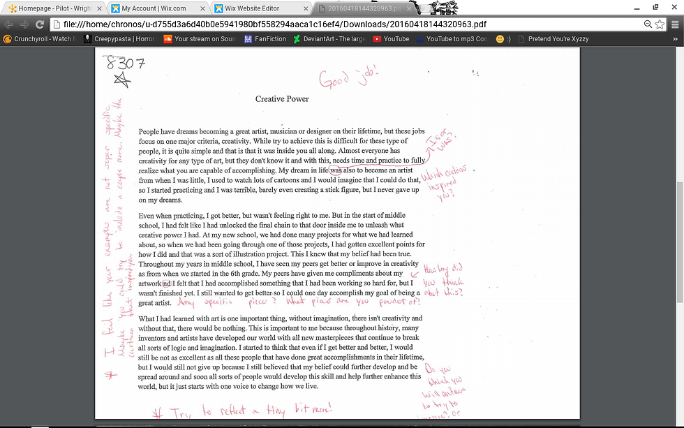 This I Believe Essay Feedback