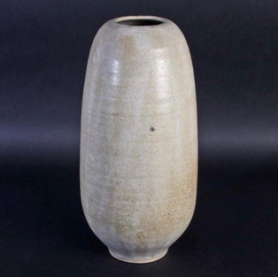 High sand-colored vase