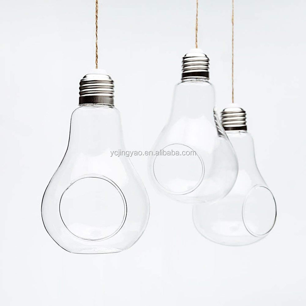 Thumbnail: Hand Blown Clear Bulb Shaped Indoor Plant Vase