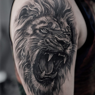 André Zechmann bei der Tattoo-Arbeit – Detailaufnahmen von Tattoo-Farbe, Werkzeug und realistischen