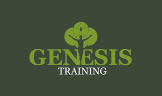 Genesis Training Logo zeigt einen Baum mit einer Person und Text.