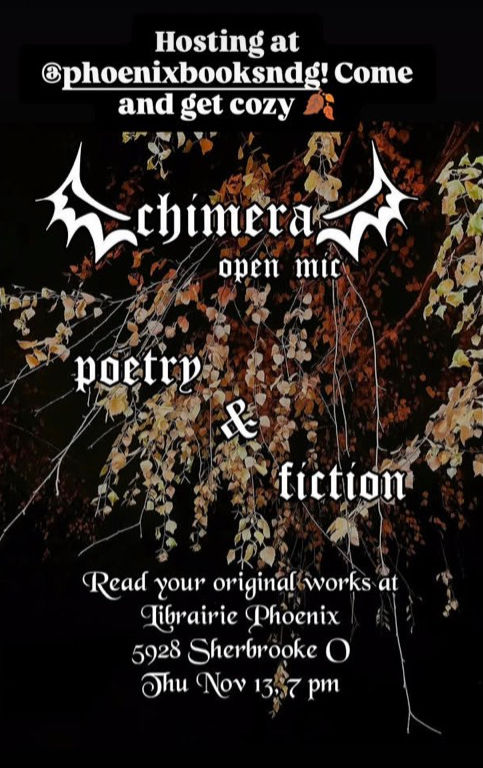 MICRO OUVERT LITTÉRAIRE § CHIMERA OPEN MIC (Nov)