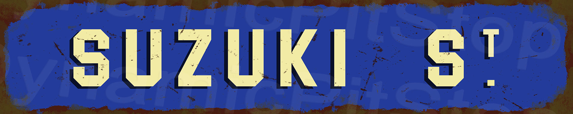 Suzuki St Rustic Tin Street Sign Garage Workshop Australian