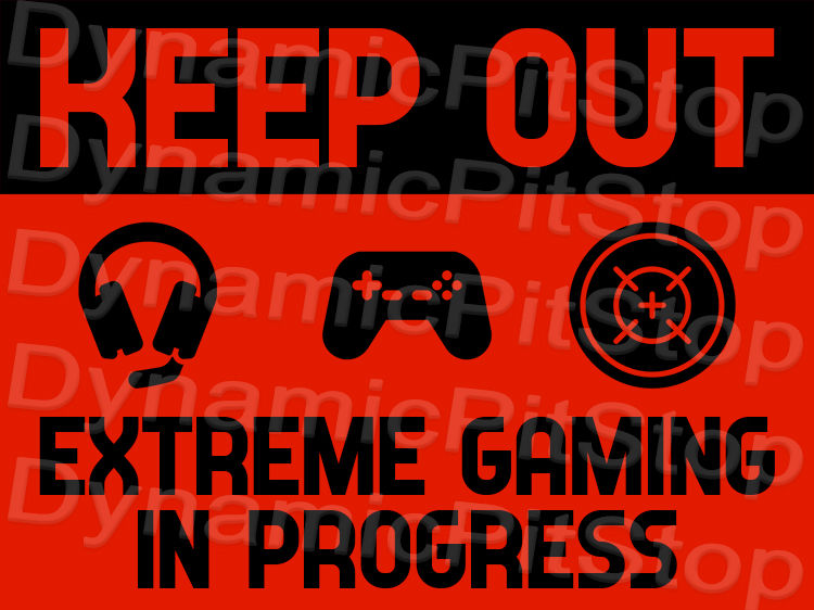 Thumbnail: 40x30cm Keep Out: Gaming Rustic Tin Sign