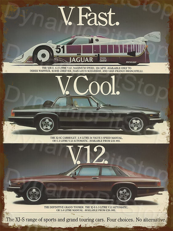 Jaguar V12 Rustic Tin Sign Man Cave Garage Australian Made