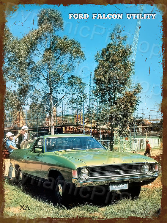 Falcon XA Rustic Tin Sign Man Cave Garage Australian Made