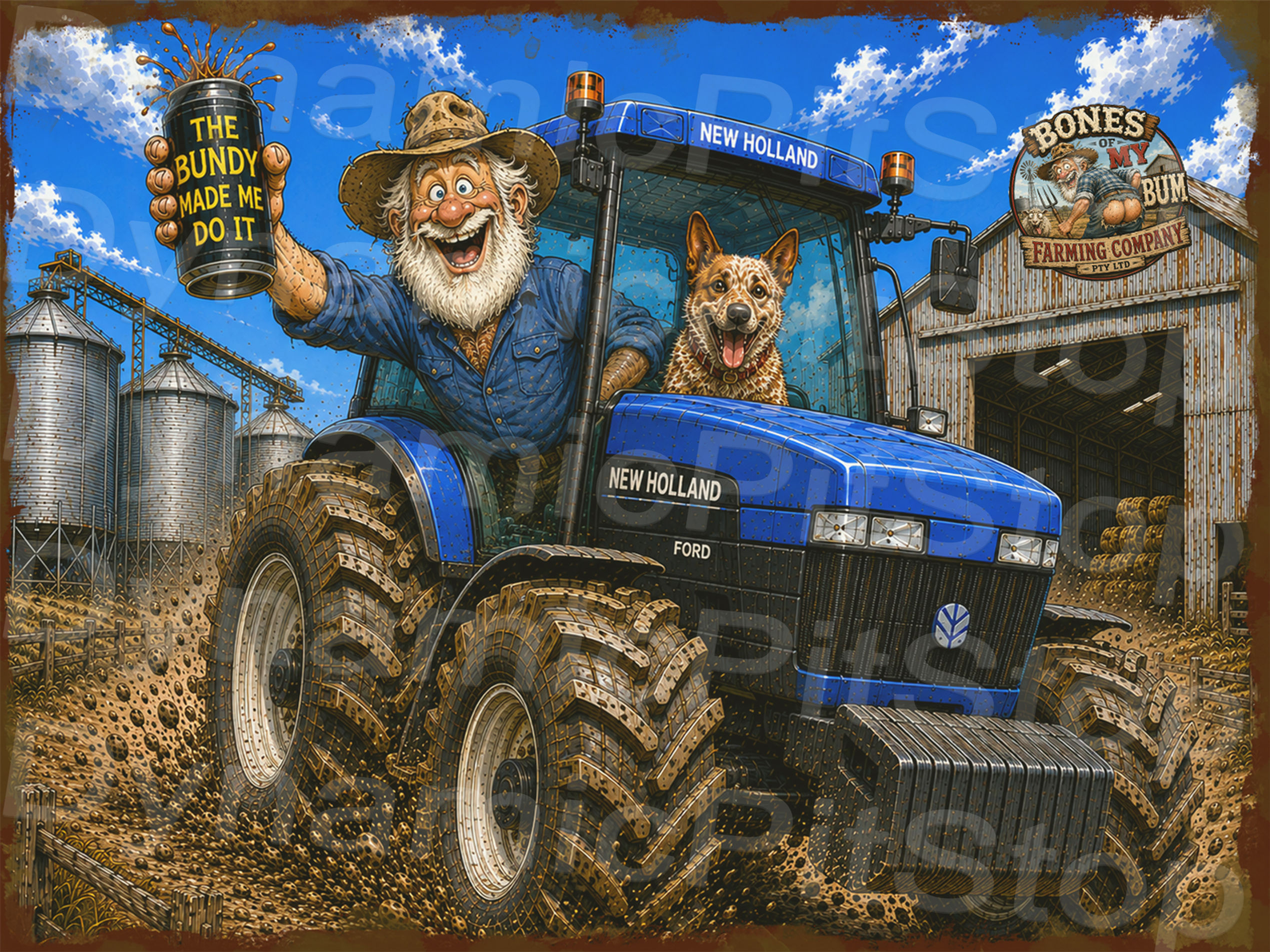 New Holland Tractor Rustic Tin Sign Australia Made