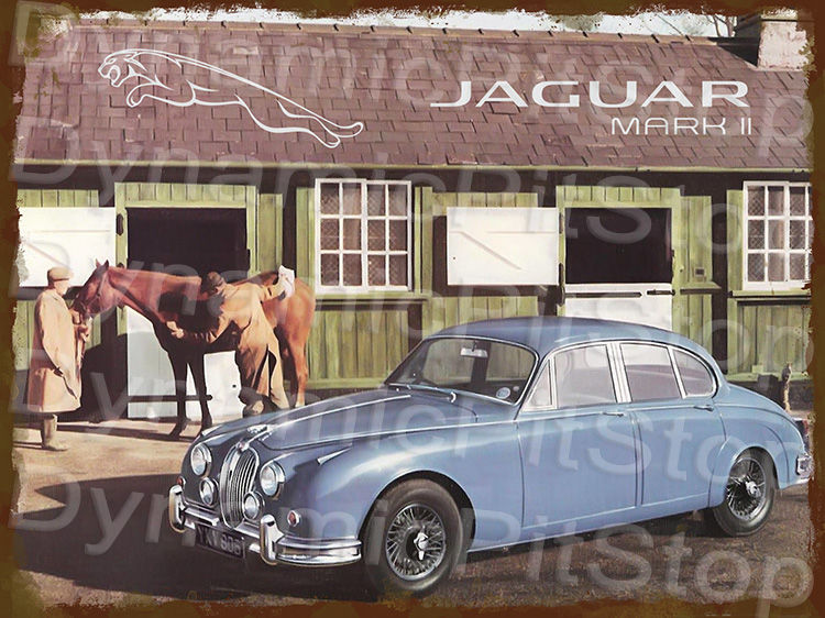 Jaguar Mark II Rustic Tin Sign Man Cave Garage Australian Made