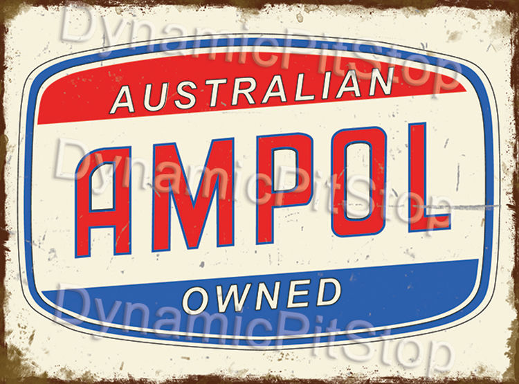 Ampol Rustic Tin Sign Garage Australian Made