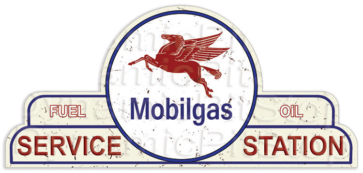 65x30cm Mobilgas Service Station Shield Tin Sign