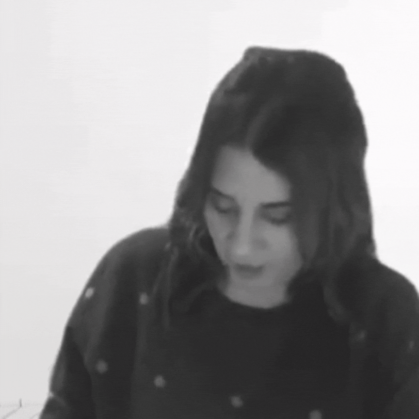 Moving image of woman speaking on repeat