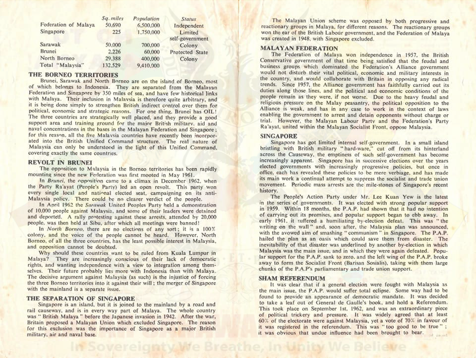Malaysia Federation Opposition Malaya Singapore Sarawak North Borneo (Sabah) Indonesian Confrontation United Kingdom UK Grand Design London Anti-communism Decolonisation United Nations Lord Cameron Cobbold Report of the Commission of Enquiry, North Borneo & Sarawak January January June 1962