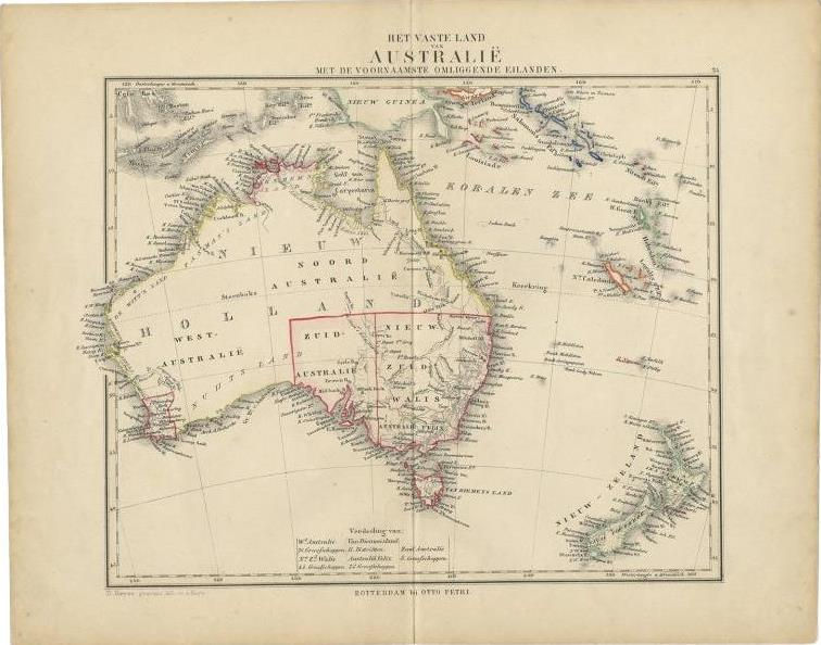New World Map Cartography Exploration Dutch Provincial Names Southern Hemisphere Tropic Capricorn Holland Australia New Zeeland Zealand East India Company VOC Netherlands