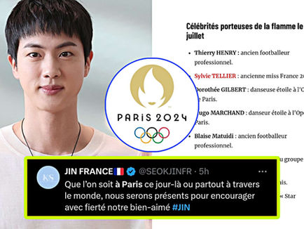 From ICN to Paris: BTS's Jin sets a monumental occasion for Olympic torchbearer role & South Korea!  French ARMYs protects Jin!