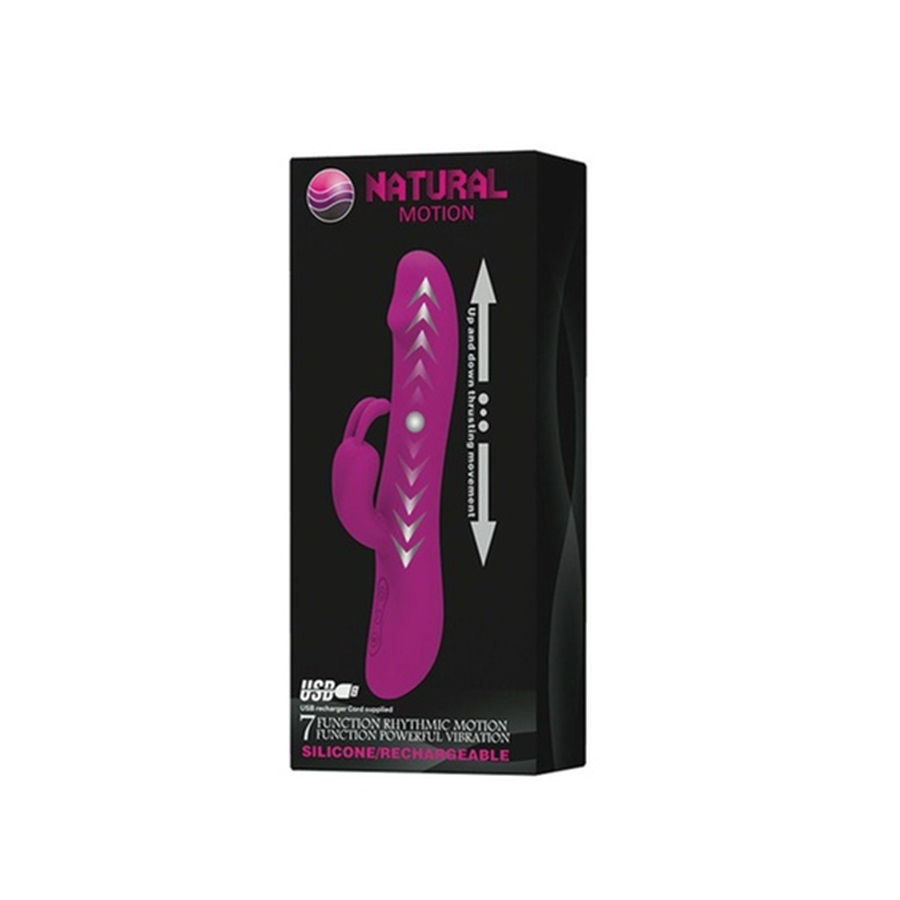 NATURAL vibrador oscilante con conejo