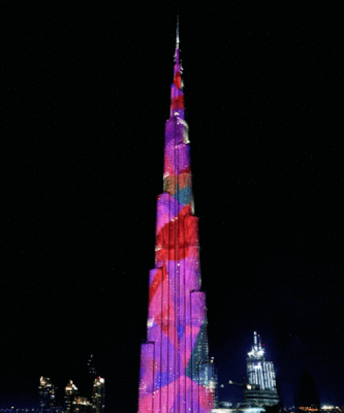 Burj khalifa's lighting