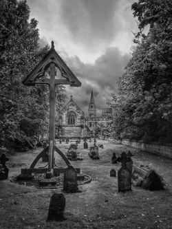 2. View through churchyard